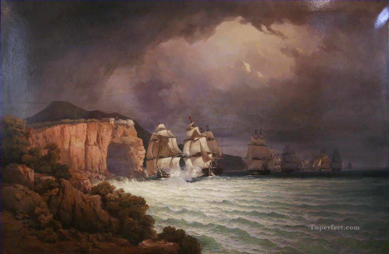 ロムルス海戦の戦闘油絵